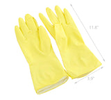 3 PAIR Latex Household Kitchen Cleaning Dishwashing Rubber Gloves Large, Yellow