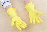 3 PAIR Latex Household Kitchen Cleaning Dishwashing Rubber Gloves Medium, Yellow