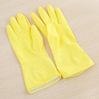 3 PAIR Latex Household Kitchen Cleaning Dishwashing Rubber Gloves Medium, Yellow