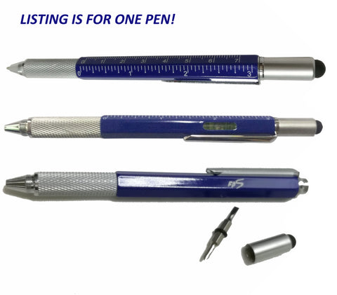 Multi-tool Screwdriver Pen with Stylus, Flat and Phillips Screwdriver Bit, Bubble Level and inch 16792