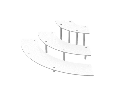 3 Tier Silver Gray Metal Countertop Cupcake Display Stand / Modern Organizer Rack 16798