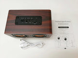 10W Bluetooth Speaker with Super Bass, Loud Fiber Wood Board Home Audio Wireless Speakers Subwoofer