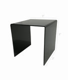One Riser Combo 3" Cube 3-Sided Black Plexiglass Pedestal Lucite Acrylic Display Risers Jewelry Showcase Fixtures - 1/8" Thick 16905-3INCH-BLACK