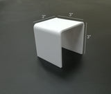 One Riser Combo 3" Cube 3-Sided White Plexiglass Pedestal Lucite Acrylic Display Risers Jewelry Showcase Fixtures - 1/8" Thick 16905-3INCH-WHITE