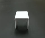 One Riser Combo 3" Cube 3-Sided White Plexiglass Pedestal Lucite Acrylic Display Risers Jewelry Showcase Fixtures - 1/8" Thick 16905-3INCH-WHITE