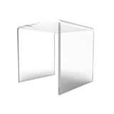 One Riser Combo 4" Cube 3-Sided Clear Plexiglass Pedestal Lucite Acrylic Display Risers Jewelry Showcase Fixtures - 1/8" Thick 16905-4INCH-CLEAR