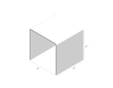 One Riser Combo 4" Cube 3-Sided White Plexiglass Pedestal Lucite Acrylic Display Risers Jewelry Showcase Fixtures - 1/8" Thick 16905-4INCH-WHITE