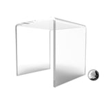 One Riser Combo 5" Cube 3-Sided Clear Plexiglass Pedestal Lucite Acrylic Display Risers Jewelry Showcase Fixtures - 1/8" Thick 16905-5INCH-CLEAR