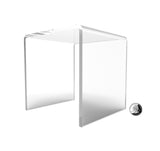 One Riser Combo 6" Cube 3-Sided Clear Plexiglass Pedestal Lucite Acrylic Display Risers Jewelry Showcase Fixtures - 1/8" Thick 16905-6INCH-CLEAR