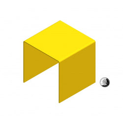 One Riser Combo 6" Cube 3-Sided Yellow Plexiglass Pedestal Lucite Acrylic Display Risers Jewelry Showcase Fixtures - 1/8" Thick 16905-6INCH-YELLOW