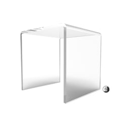 One Riser Combo 8" Cube 3-Sided Clear Plexiglass Pedestal Lucite Acrylic Display Risers Jewelry Showcase Fixtures - 1/8" Thick 16905-8INCH-CLEAR