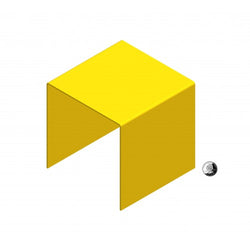 One Riser Combo 8" Cube 3-Sided Yellow Plexiglass Pedestal Lucite Acrylic Display Risers Jewelry Showcase Fixtures - 1/8" Thick 16905-8INCH-YELLOW