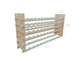 Stackable Modular Wine Rack Stackable Storage Stand Display Shelves, Pine wood, (72 Bottle Capacity, 6 rows x 12) 16931