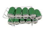 Stylish Soda Can Beverage Dispenser Rack, Dispenses 10 Standard Size 12oz Soda Cans and Holds Canned