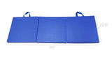 6' Exercise Tri Fold Gym Mat For Gymnastics Aerobics Yoga Martial Arts Dance 16957 BLUE