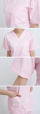 FixtureDisplays Women's V-Neck Scrub Top Pink (XL) 16961-XL