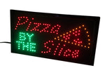 Fixture Displays "Pizza BY THE Slice" Animated LED Sign with Hanging Chain 16965