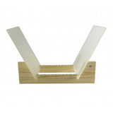 Vinyl Record Storage 25-Album Display Holder LP Organizer Tabletop LP Stand Pine Base & Frost Acrylic Frame 16983-CLEAR