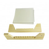 Vinyl Record Storage 25-Album Display Holder LP Organizer Tabletop LP Stand Pine Base & Frost Acrylic Frame 16983-CLEAR