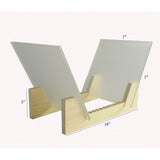 Vinyl Record Storage 25-Album Display Holder LP Organizer Tabletop LP Stand Pine Base & Frost Acrylic Frame 16983-CLEAR