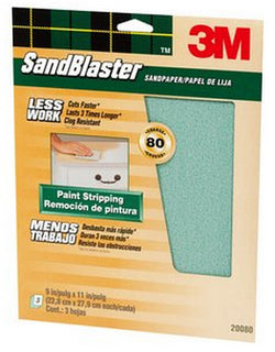 3M 20080 CC 9 X 11 80 GRIT SANDBLASTER PAINTSTRIP 3PK 17065