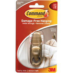 3M FC12 AB MEDIUM BRONZE COMMAND ADHESIVE METAL HOOK 17081