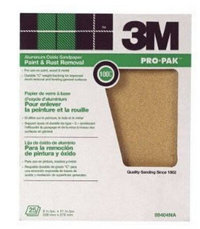 3M 99404NA 9" X 11" 100C ALOX SANDPAPER 25PK 17168
