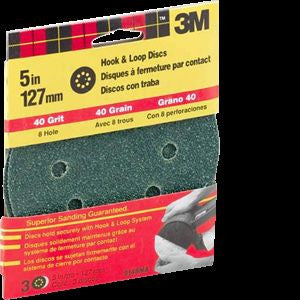 3M 09027 9148 5" 40 GRIT 8 HOLE DUST FREE QUICK CHANGE DISC COARSE 5PK 17234