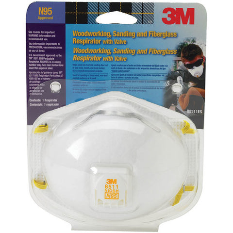 3M 8511PA1-A N95 PARTICULATE RESPIRATOR WITH VALVE CARDED 17249