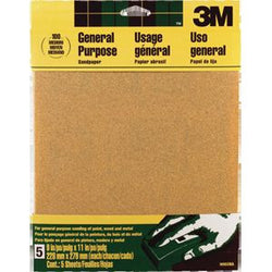3M 9002NA 9 X 11 MED GRIT ALUMINUM OXIDE PACKAGED SANDPAPER 5PK 17295