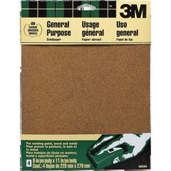 3M 9003NA 9 X 11 COARSE GRIT ALUMINUM OXIDE PACKAGED SANDPAPER 4PK 17296