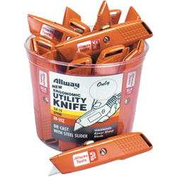 ALLWAY SLK25 NEON RETRACTABLE UTILITY KNIFE BUCKET PK 1/25 17408