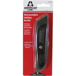 ASR 66 0330 METAL RETRACTABLE UTILITY KNIFE WITH 3 BLADES 17612
