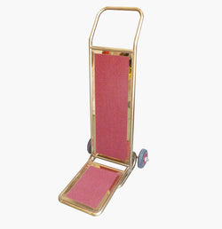 Hotel Polished Stainless Steel Luggage Cart Rolls Motel Suitcase Foldable Trolly 18001