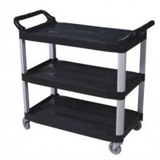 Foodservice Cart 330lbs Capaticy 3 Shelf Utility Cart Push Transfer Storage Tray Mobile Tool Bus