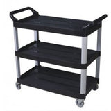 Foodservice Cart 330lbs Capaticy 3 Shelf Utility Cart Push Transfer Storage Tray Mobile Tool Bus