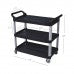 Foodservice Cart 330lbs Capaticy 3 Shelf Utility Cart Push Transfer Storage Tray Mobile Tool Bus