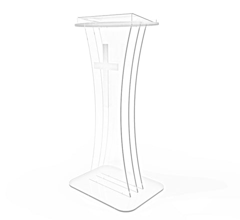 Clear Acrylic Lucite Podium Pulpit Lectern 1803 1+1803CROSS