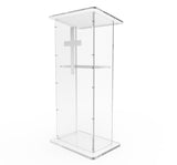 Clear Acrylic Lucite Podium Pulpit Lectern 45" Tall 1803-2+1803CROSS