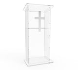 Clear Acrylic Lucite Podium Pulpit Lectern 45" Tall 1803-2+1803CROSS