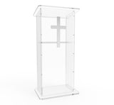 Clear Acrylic Lucite Podium Pulpit Lectern 45" Tall 1803-2+1803CROSS