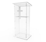 Clear Acrylic Lucite Podium Pulpit Lectern 45" Tall 1803-2+1803CROSS