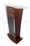 Wood Podium with Frost Acrylic Front Panel, 46.5" tall Pulpit Lectern With Pray Hand Decor, Easy Assembly Required 1803-5-APLE+12152