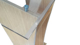 Wood Podium with Clear Front Panel, 46.5" tall Lectern, Church Pulpit 1803-5-OAK