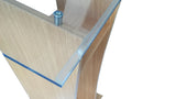 Wood Podium with Clear Front Panel, 46.5" tall Lectern, Church Pulpit 1803-5-OAK