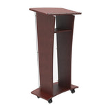 Wood Podium with Frost Acrylic Front Panel, 46.5" tall Pulpit Lectern with Cross Decor, Easy Assembly Required 1803-5+1803CROSS