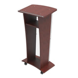Wood Podium with Frost Acrylic Front Panel, 46.5" tall Pulpit Lectern with Cross Decor, Easy Assembly Required 1803-5+1803CROSS