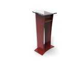 Wood Podium with Frost Acrylic Front Panel, 46.5" tall Pulpit Lectern, Easy Assembly Required 1803-5
