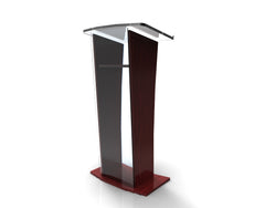 Wood Podium with Frost Acrylic Front Panel, 46.5" tall Pulpit Lectern, Easy Assembly Required 1803-5