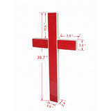 Premium Metal & Acrylic Cross LED Lighted Cross, Christian Lighted Church Sign, Perfect for Indoors & Outdoors 18101-RED